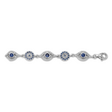 CZ Silver Evil Eye Bracelet