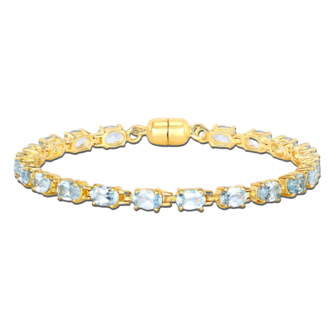 Natural Blue Topaz Tennis Bracelet