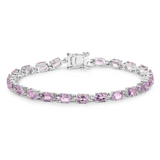 Genuine Pink Amethyst Tennis Bracelet