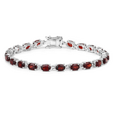 Natural Red Garnet Tennis Bracelet