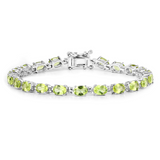 Natural Green Peridot Tennis Bracelet