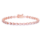 Genuine 10K Rose Gold Morganite Tennis Bracelet