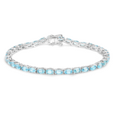 Genuine Blue Zircon Tennis Bracelet