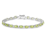 Genuine Green Peridot Tennis Bracelet