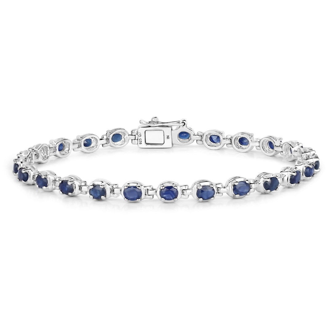 Genuine Blue Sapphire Tennis Bracelet