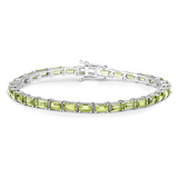 Genuine Green Peridot Tennis Bracelet