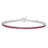 Genuine Pink Ruby Tennis Bracelet