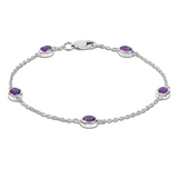 Genuine Purple Amethyst By The Yard Bracelet