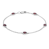 Genuine Garnet By The Yard Dainty Bracelet