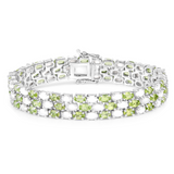 Genuine Opal and Peridot Tennis Bracelet