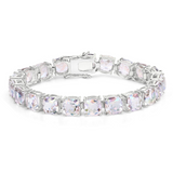 Genuine Opal Rainbow Quartz Tennis Bracelet