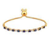 Genuine Blue Sapphire Diamond Bolo Bracelet