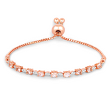 Genuine Morganite and White Diamond Bolo Bracelet