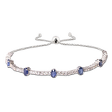 Bracelet ajustable en saphir bleu