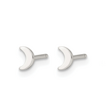 Half Moon Stud Earrings Silver