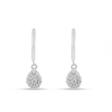 Boucles d'oreilles créoles en forme de larme avec diamants de laboratoire