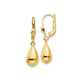 10K Gold Teardrop Dangle Earrings