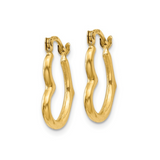 10K Gold Heart Hoop Earrings