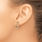 Boucles d'oreilles pendantes en or 14 carats avec diamants de laboratoire