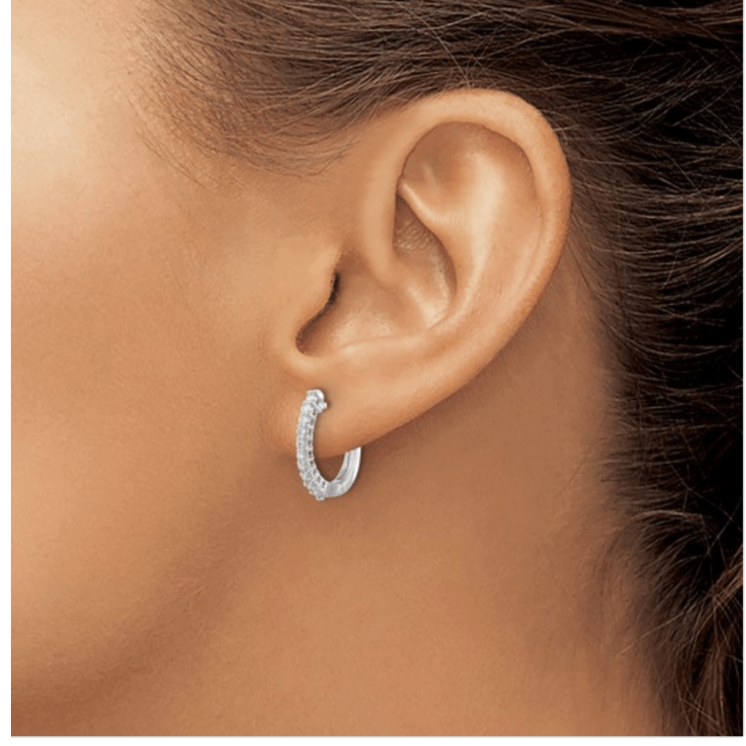 14K White Gold Lab Grown Diamond Hinged Hoop Earrings Fine Color Jewels 50th birthday gift for women, Birthday gift for her, Bridesmaid Gift for Her, diamond gift for her, dla-dm-discount-all-145099, dla-dm-discount-all-154898, everyday gift for her, gift for her, gift for women, Hinged Hoop Earrings, Jewelry Gift for her, lab grown diamond earrings, minimalist earrings, small hoop earrings, Wedding Gift For Her