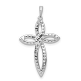 14K White Gold Lab Grown Diamond Cross Pendant Fine Color Jewels dla-dm-discount-all-153807