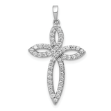 14K White Gold Lab Grown Diamond Cross Pendant Fine Color Jewels dla-dm-discount-all-153807