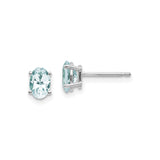 14k White Gold Aquamarine Stud Earrings