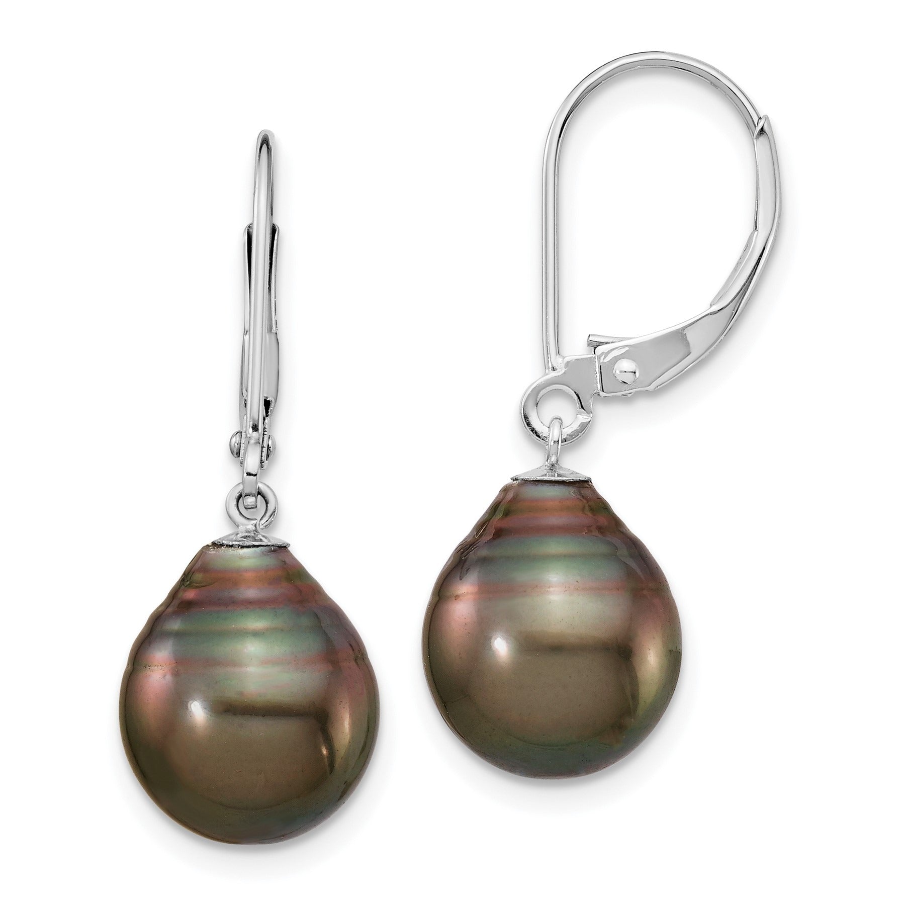 14K Gold Black Tahitian Dangle Earrings Fine Color Jewels ball earrings, black pearl drop earrings, black pearl earrings, black pearl earrings tiffany, black pearls, black tahitian pearl earrings, gold black pearls earrings, gold tahitian pearl earrings, mikimoto black pearl earrings, pearl earrings black friday, QG, tahiti black pearls, tahitian black pearl earrings, tahitian pearl 14k gold earrings, tahitian pearl drop earrings, tahitian pearl earrings
