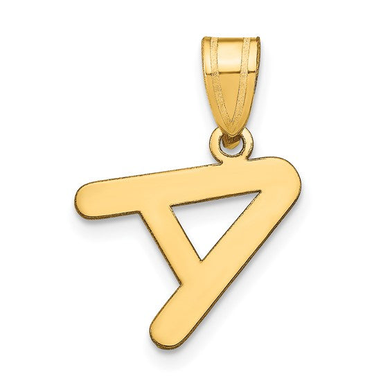 14K Gold Bubble Letter Initial Pendant