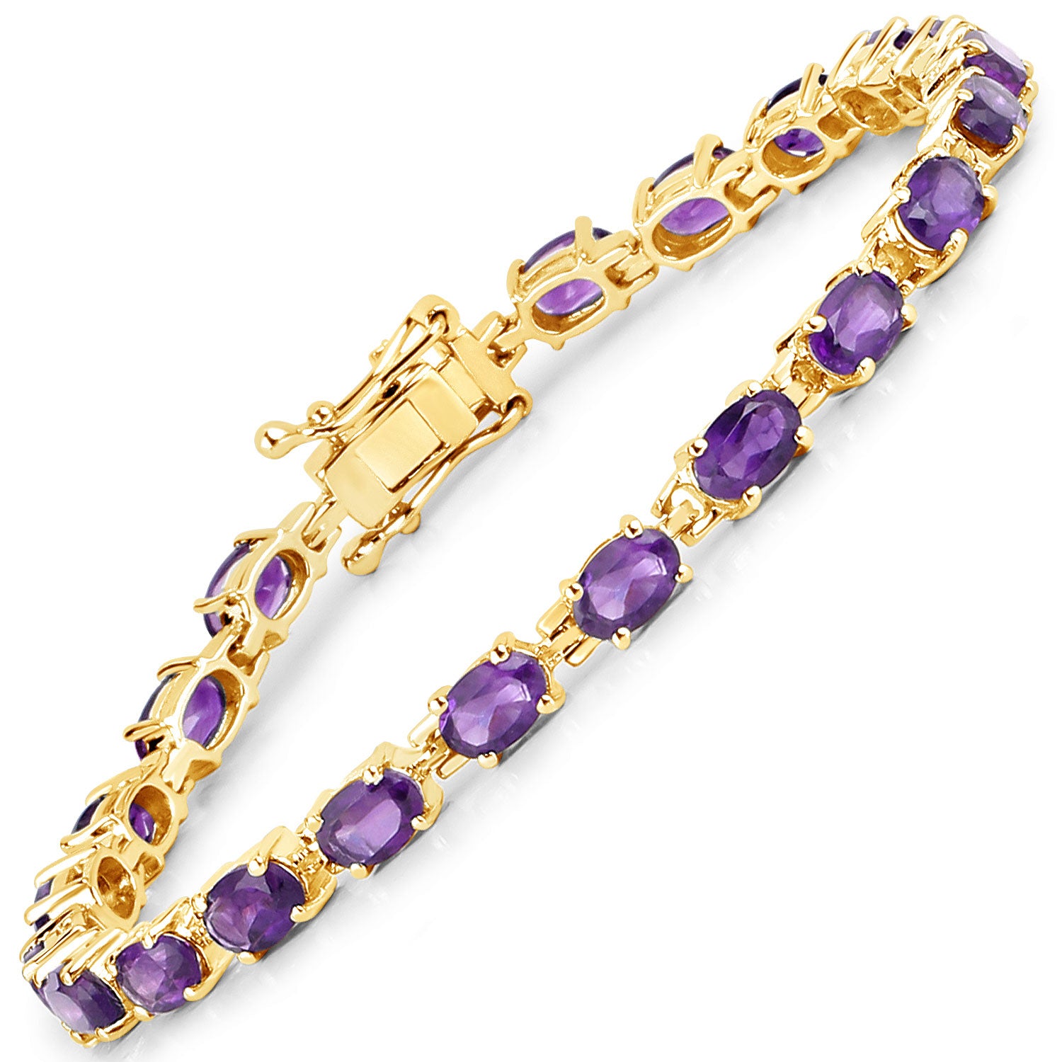 Genuine Purple Amethyst Tennis Bracelet Silver