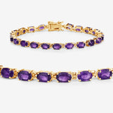 Genuine Amethyst Tennis Bracelet Silver