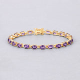 Genuine Amethyst Tennis Bracelet Silver