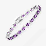 Natural Amethyst Silver Tennis Bracelet