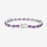 Natural Amethyst Silver Tennis Bracelet