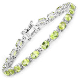 Natural Green Peridot Tennis Bracelet