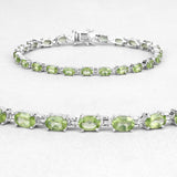 Natural Green Peridot Tennis Bracelet