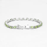 Natural Green Peridot Tennis Bracelet