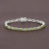 Natural Green Peridot Tennis Bracelet