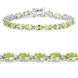 Natural Green Peridot Tennis Bracelet