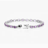 Genuine Pink Amethyst Tennis Bracelet