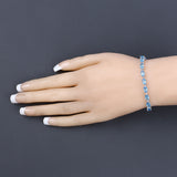 Genuine Swiss Blue Topaz Tennis Bracelet Silver