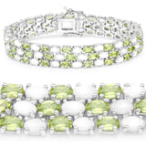 Genuine Opal and Peridot Tennis Bracelet