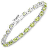 Genuine Green Peridot Tennis Bracelet