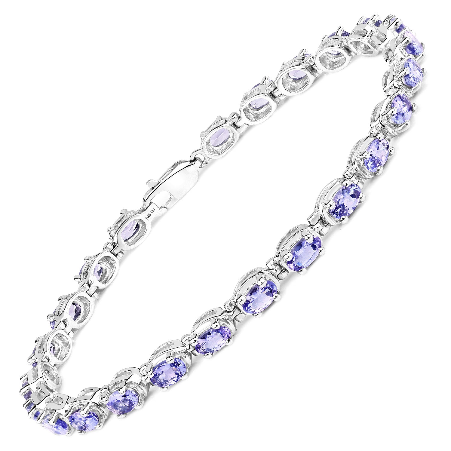 Genuine Purple Tanzanite Tennis Bracelet Silver