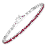 Genuine Pink Ruby Tennis Bracelet