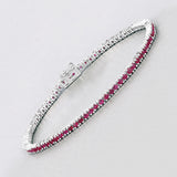 Genuine Pink Ruby Tennis Bracelet