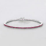 Genuine Pink Ruby Tennis Bracelet