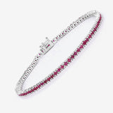 Genuine Pink Ruby Tennis Bracelet