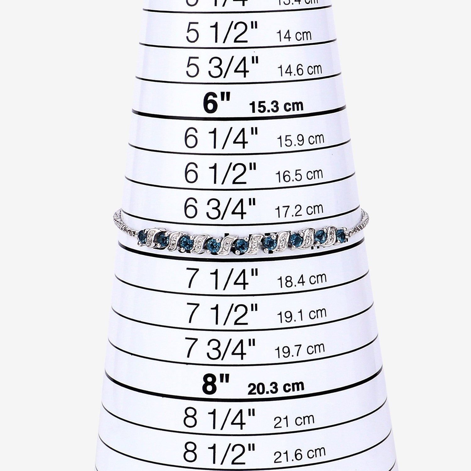 Genuine London Blue Topaz and White Topaz Bolo Bracelet