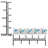 Genuine Swiss Blue Topaz and White Topaz Bolo Bracelet